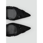 Chaussures Talon Kitten Heel En Maille Filet Paillettes Brodées