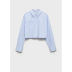 Chemise Courte Rayée Avec Détail De Coutures