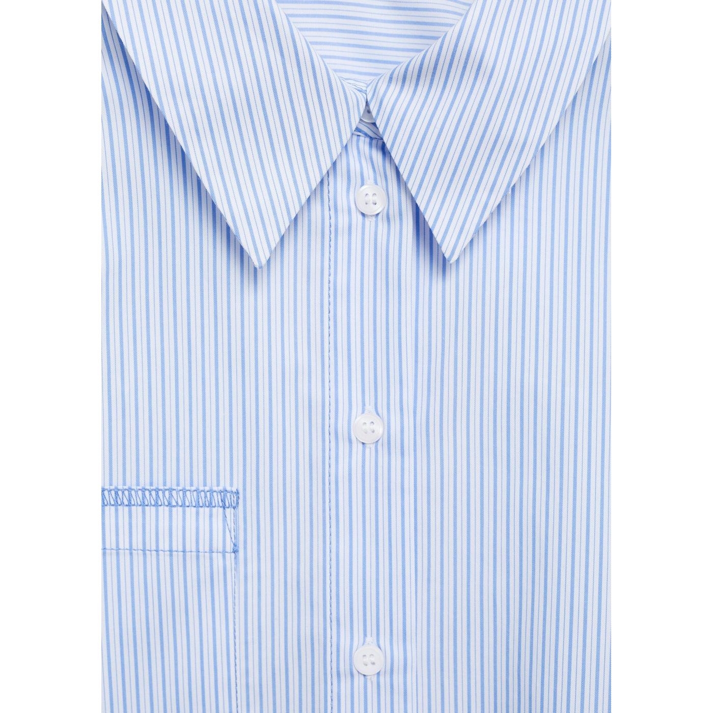 Chemise Courte Rayée Avec Détail De Coutures