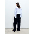 Chemise Courte Rayée Avec Détail De Coutures