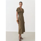 Robe En Lyocell Mélangé Avec Détails Drapés