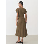Robe En Lyocell Mélangé Avec Détails Drapés