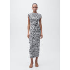 Robe Midi Ajustée Zèbre