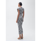 Robe Midi Ajustée Zèbre