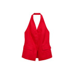 Gilet Costume Emmanchures Américaines Lin