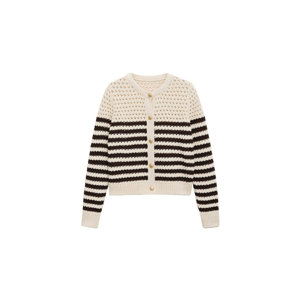 Cardigan Maille Ajourée Rayures