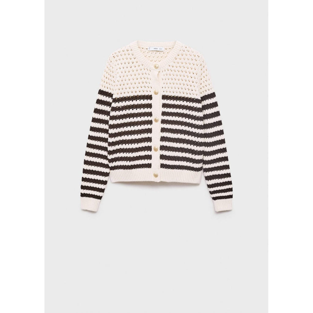 Cardigan Maille Ajourée Rayures