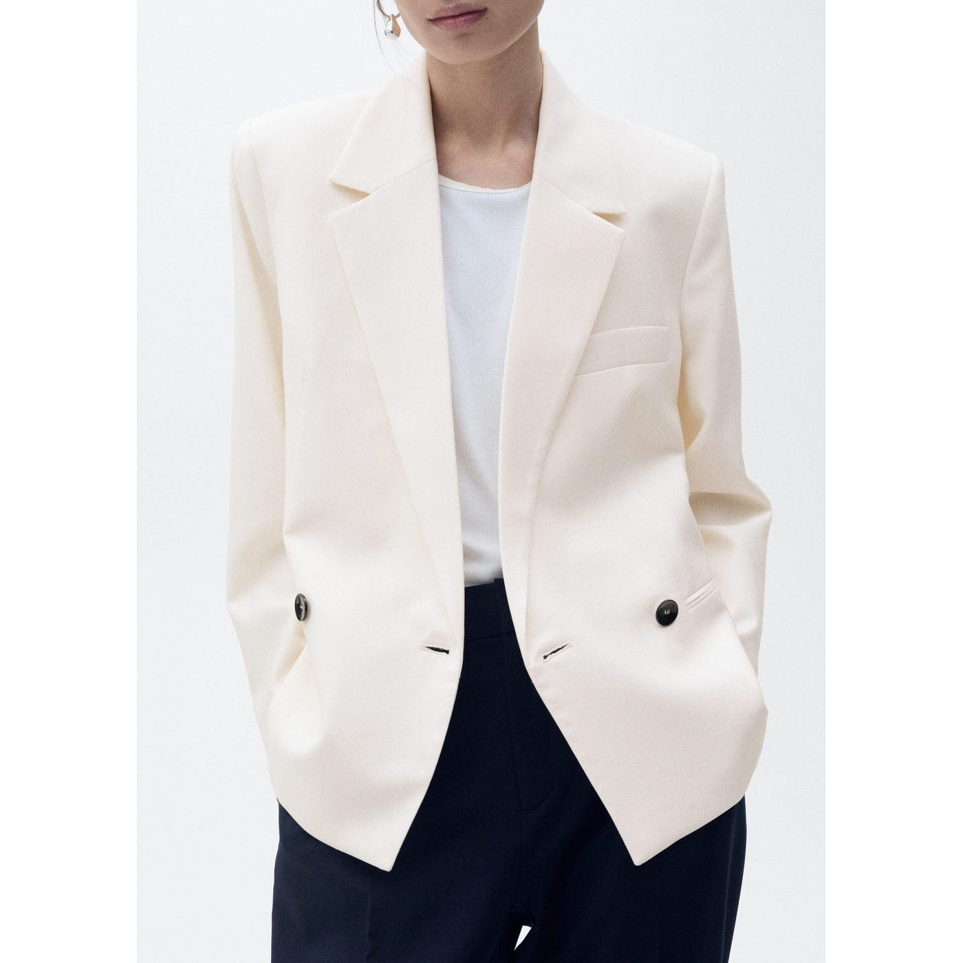 Blazer Double Boutonnage Contrasté