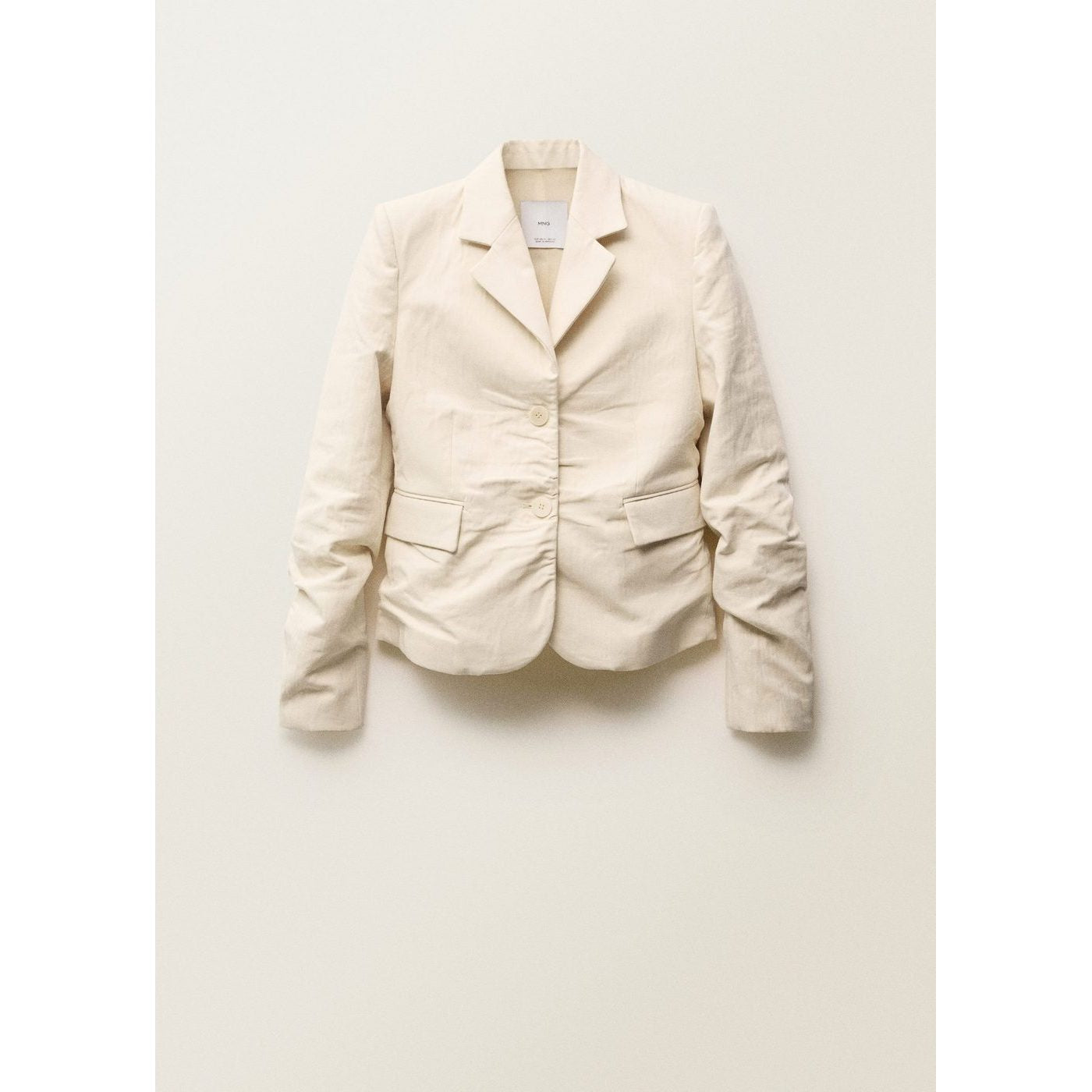 Blazer De Costume Lin Mélangé Effet Froissé