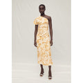 Robe Lin Asymétrique À Fleurs