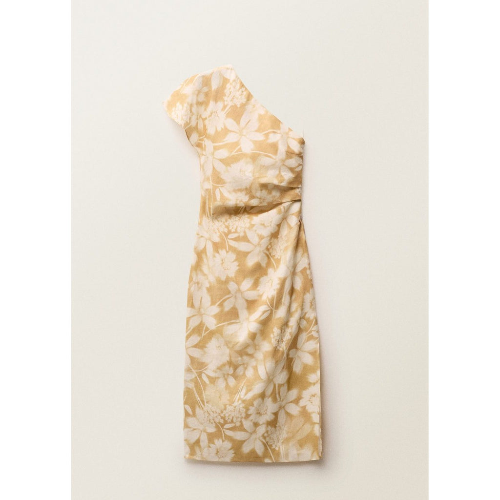 Robe Lin Asymétrique À Fleurs