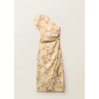 Robe Lin Asymétrique À Fleurs