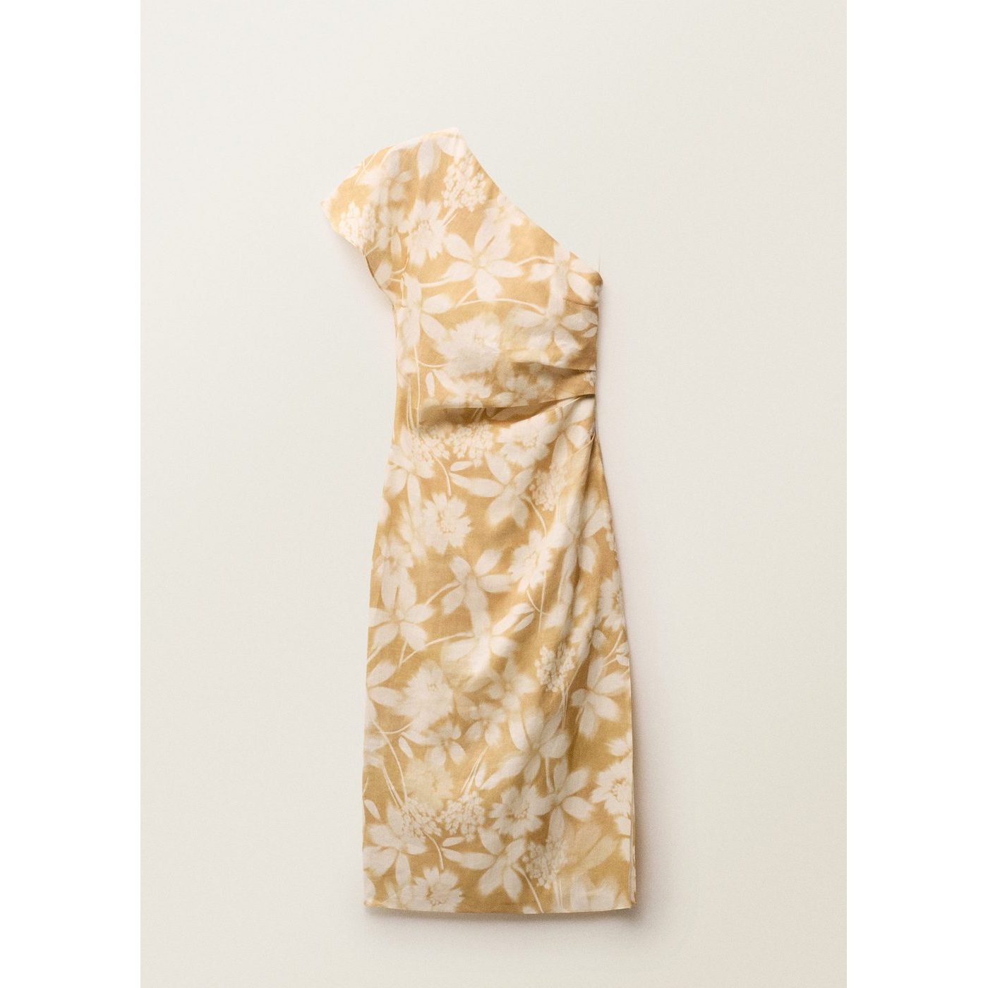 Robe Lin Asymétrique À Fleurs