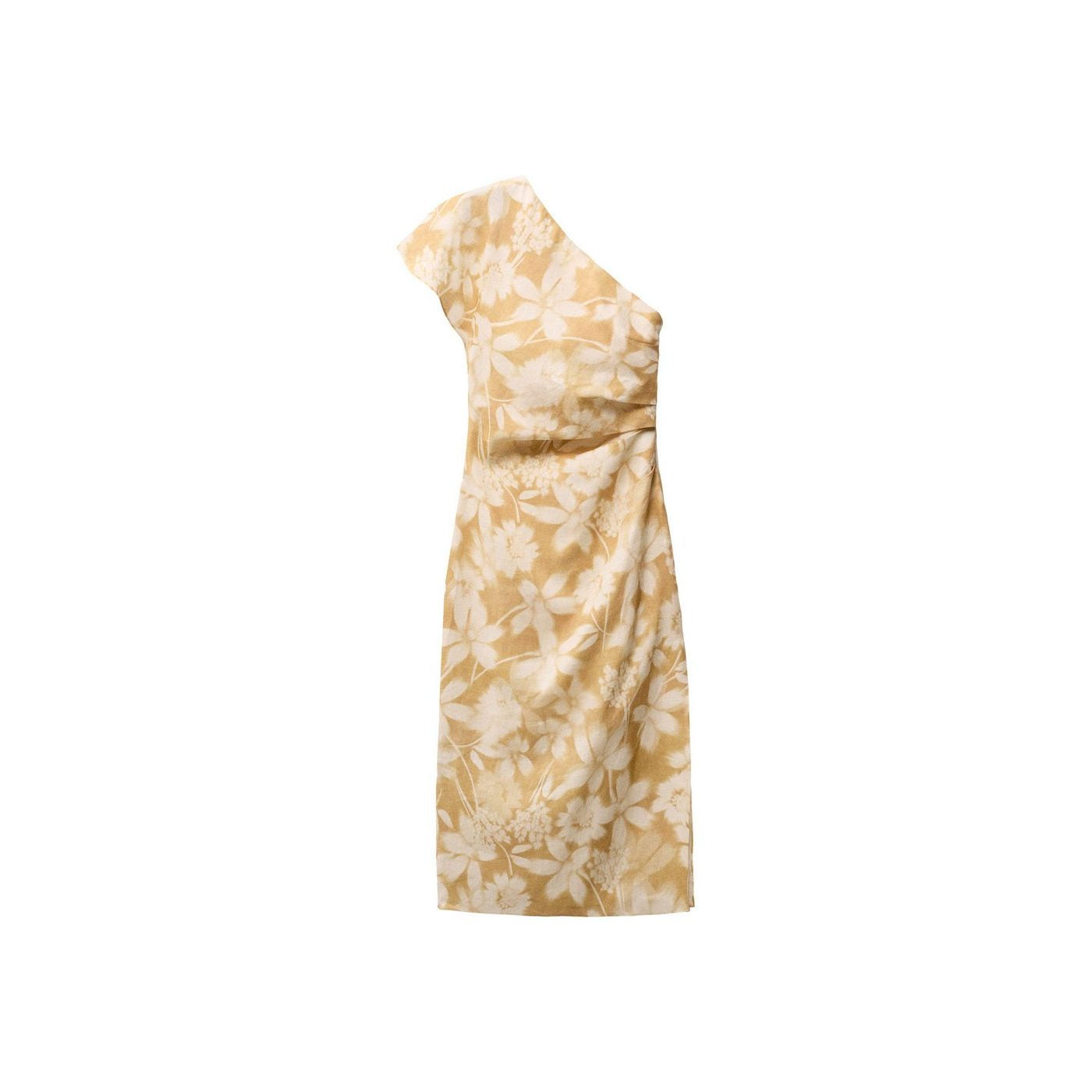 Robe Lin Asymétrique À Fleurs