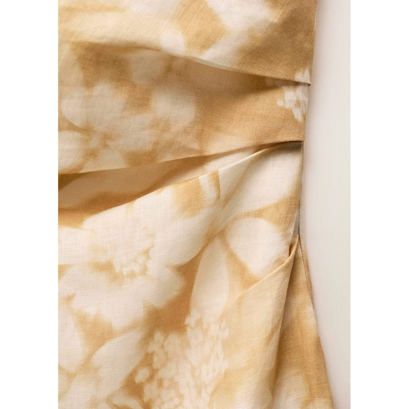 Robe Lin Asymétrique À Fleurs