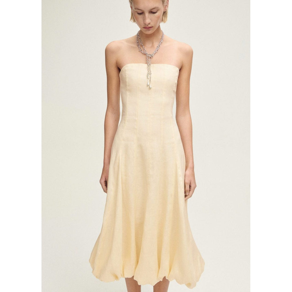 Robe En Lin Bas Bouffant