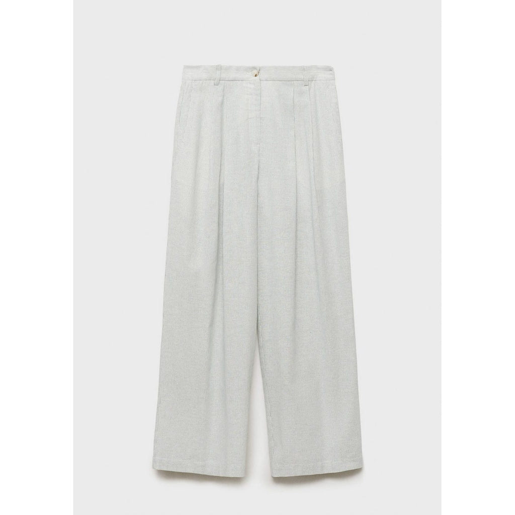 Pantalon De Costume Droit Lin Mélangé