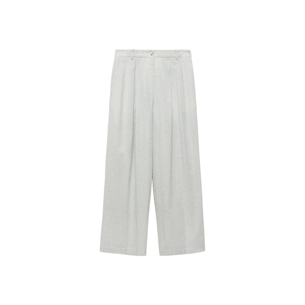 Pantalon De Costume Droit Lin Mélangé