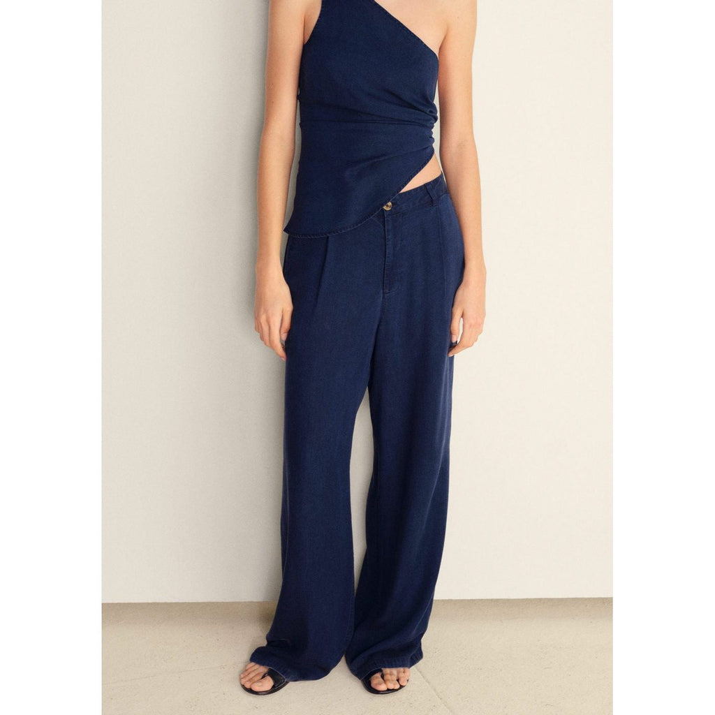 Pantalon Wideleg Lyocell À Pinces