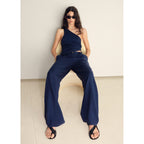 Pantalon Wideleg Lyocell À Pinces