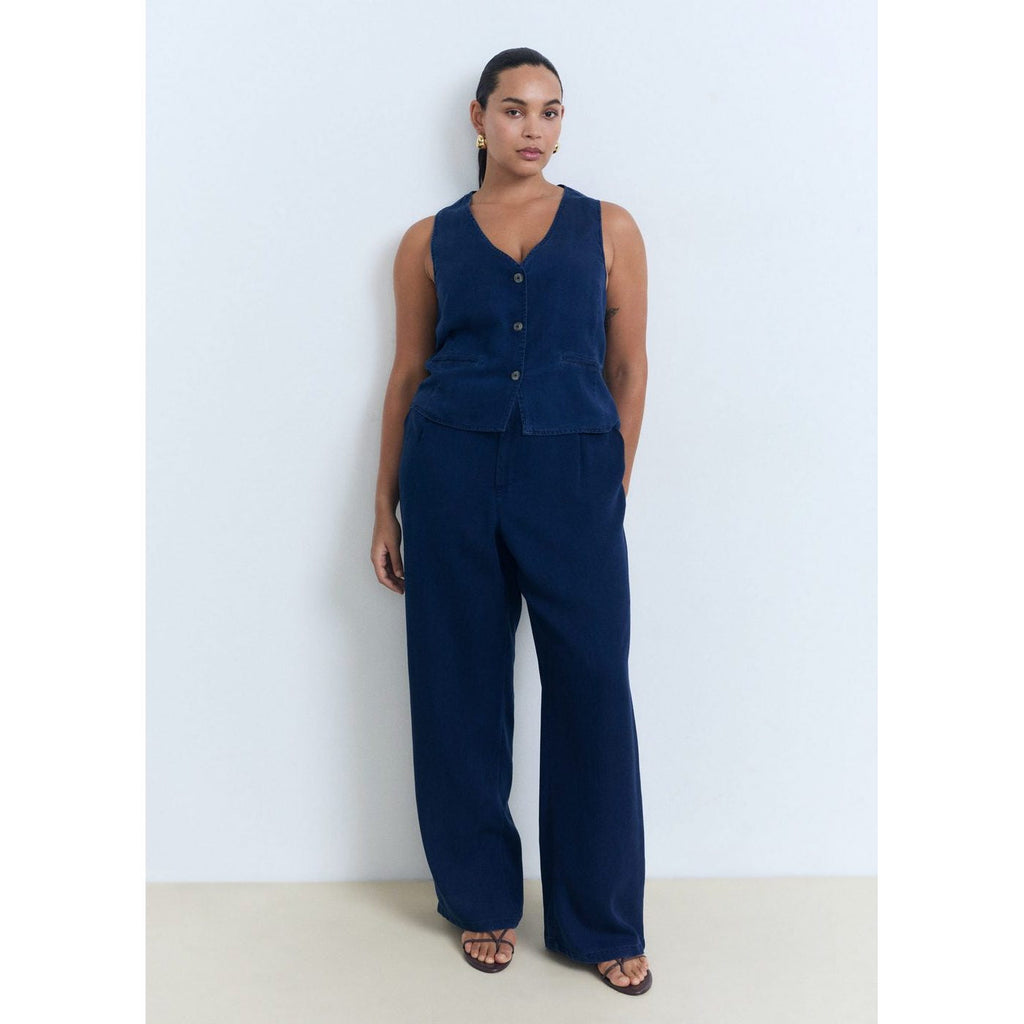 Pantalon Wideleg Lyocell À Pinces