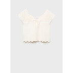 Blouse En Coton Détails Dentelle
