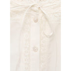 Blouse En Coton Détails Dentelle
