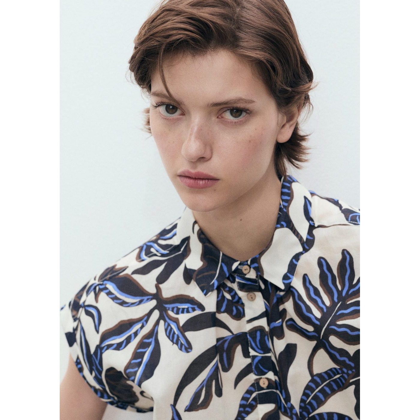 Chemise Coton Imprimée À Manches Courtes