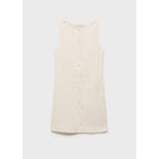 Robe Courte Boutonnée En Lin Mélangé