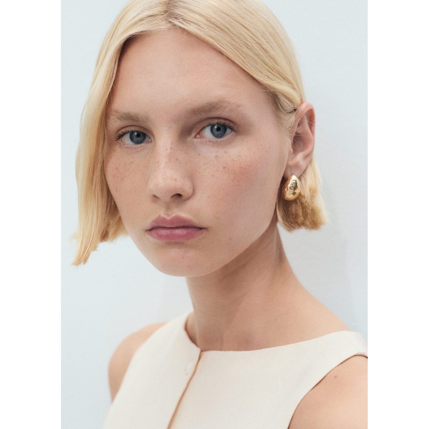 Robe Courte Boutonnée En Lin Mélangé