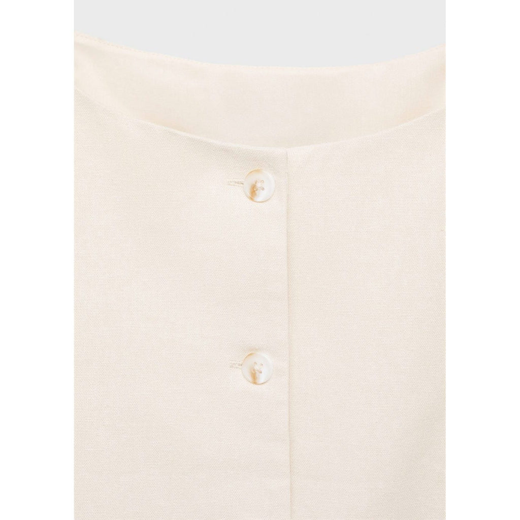 Robe Courte Boutonnée En Lin Mélangé