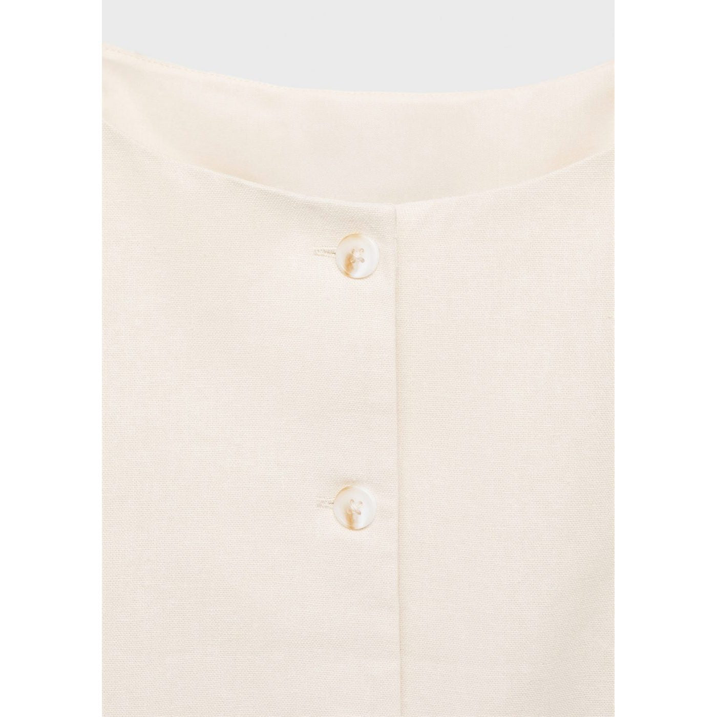 Robe Courte Boutonnée En Lin Mélangé