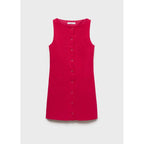 Robe Courte Boutonnée En Lin Mélangé