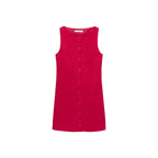 Robe Courte Boutonnée En Lin Mélangé