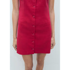 Robe Courte Boutonnée En Lin Mélangé