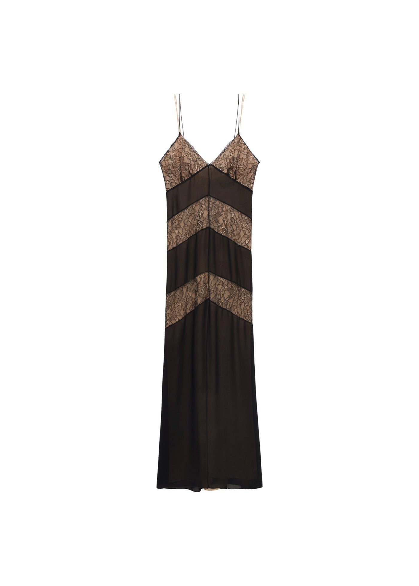 Robe Style Lingerie Empiècements Dentelle