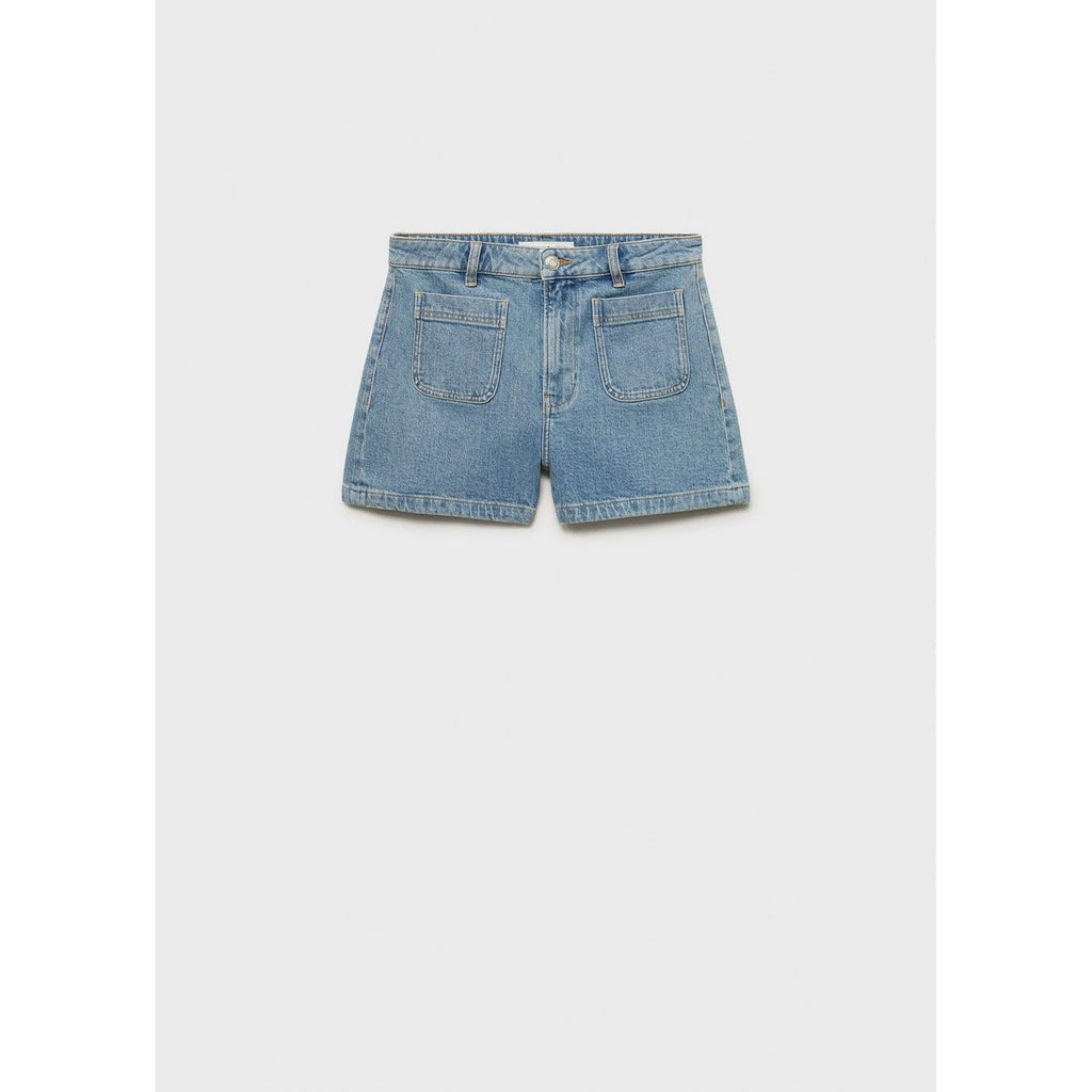Short En Jean Taille Haute Avec Poches