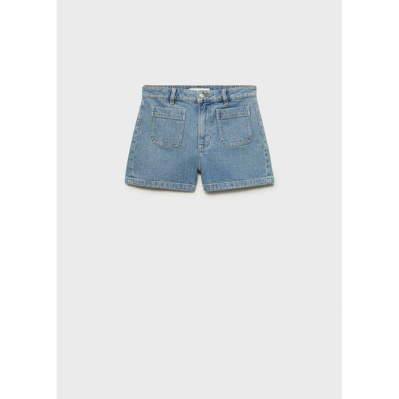 Short En Jean Taille Haute Avec Poches