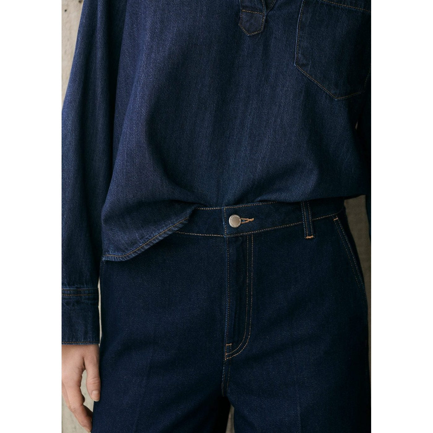 Jean Wideleg Taille Haute Rinse Wash