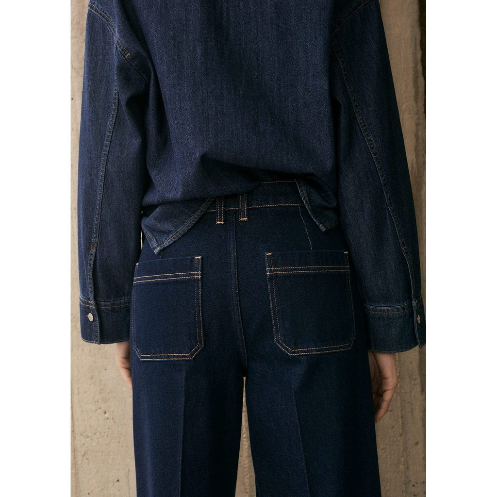 Jean Wideleg Taille Haute Rinse Wash