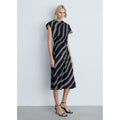Robe Midi Imprimé À Rayures