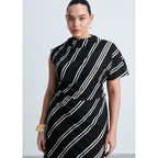 Robe Midi Imprimé À Rayures
