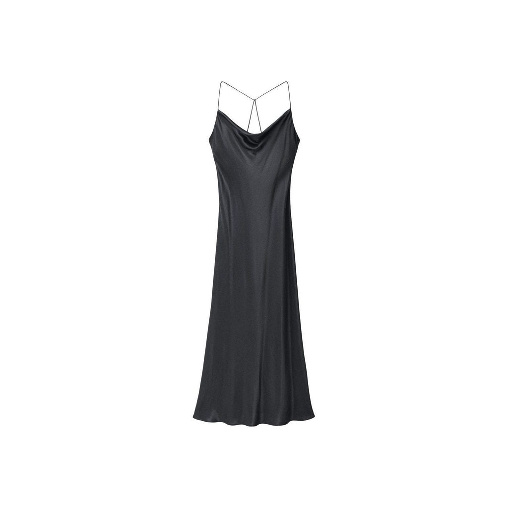 Robe Soie Encolure Drapée