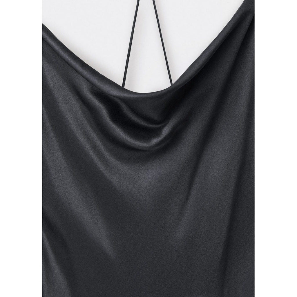 Robe Soie Encolure Drapée
