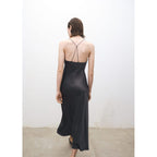 Robe Soie Encolure Drapée
