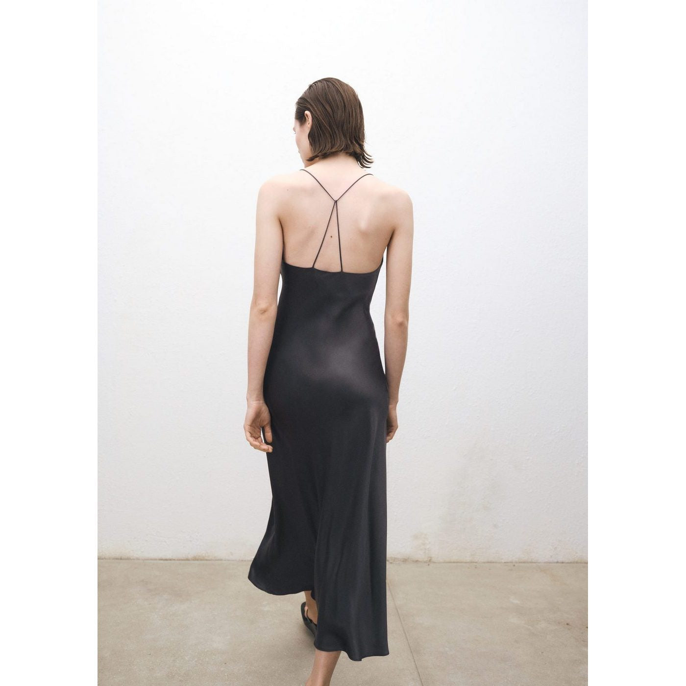 Robe Soie Encolure Drapée