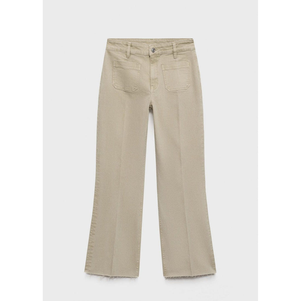 Jean Flare Crop Poches
