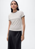 T-Shirt Coton Liserés Contrastants