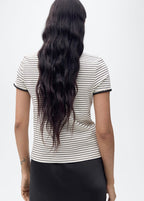 T-Shirt Coton Liserés Contrastants