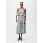 Robe À Fleurs Taille Froncée
